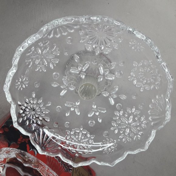 Glass Pedestal Mikasa Crystal Footed Cake Plate - Picture 2 of 12